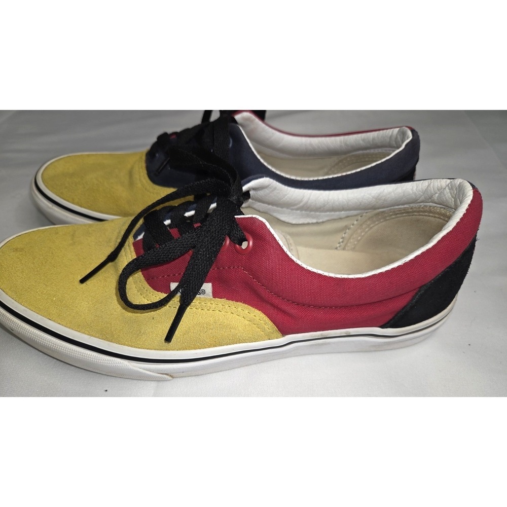 Rare VANS Color Block Suede Shoes Black Blue Yellow Red Women's sz9 Men's sz 7.5